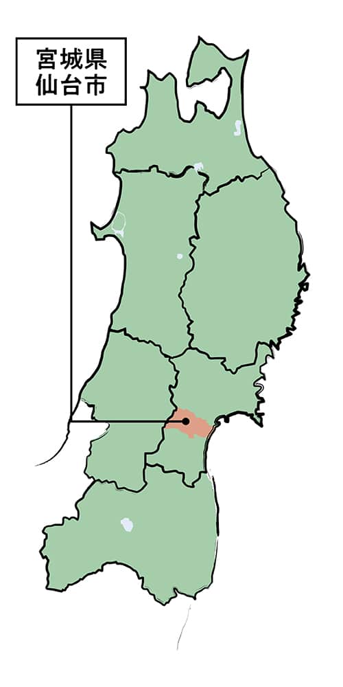 仙台市の場所を示す地図