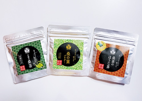 桑の葉を使った商品3点