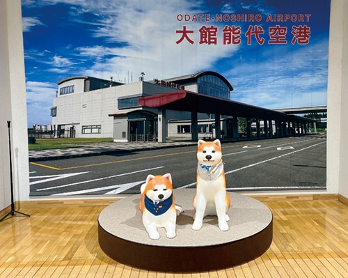 秋田犬の等身大フィギュア