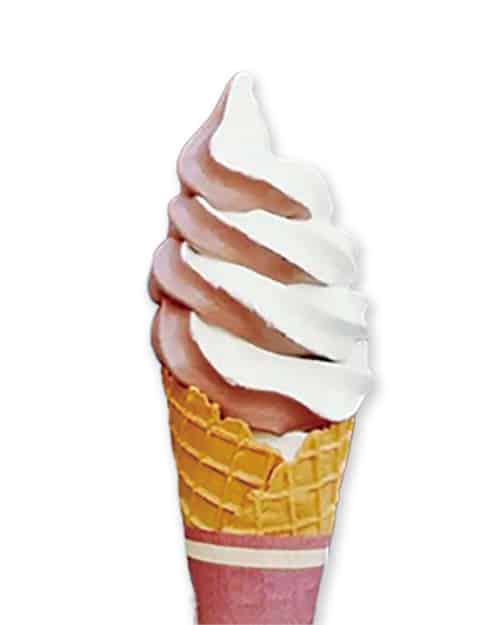 ワッフルコーンのソフトクリーム