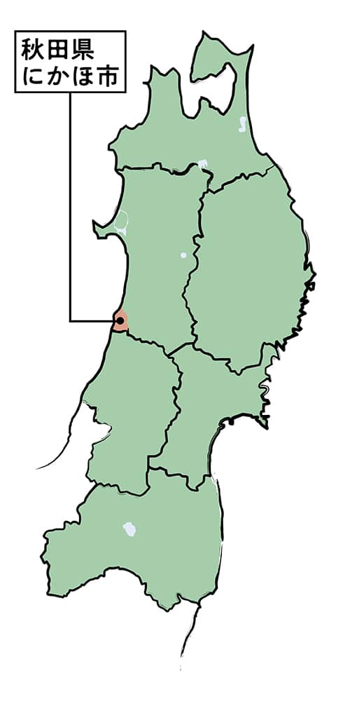 秋田県にかほ市を示す地図